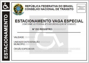 Cartão de estacionamento para PCD